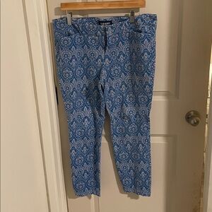 Old Navy  Blue and White Floral Pants